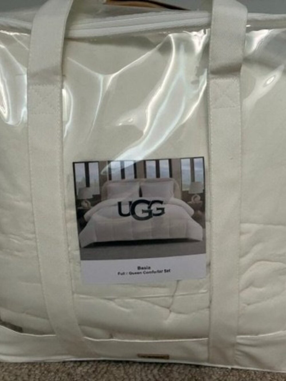 Discontinued UGG Basia Plush Full/Queen Comforter Set + 2 Shams - White